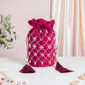 Phulvari Velvet Potli Bag Maroon Nestasia
