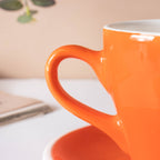Glazed Ceramic Orange Cup Set 150 ml Nestasia