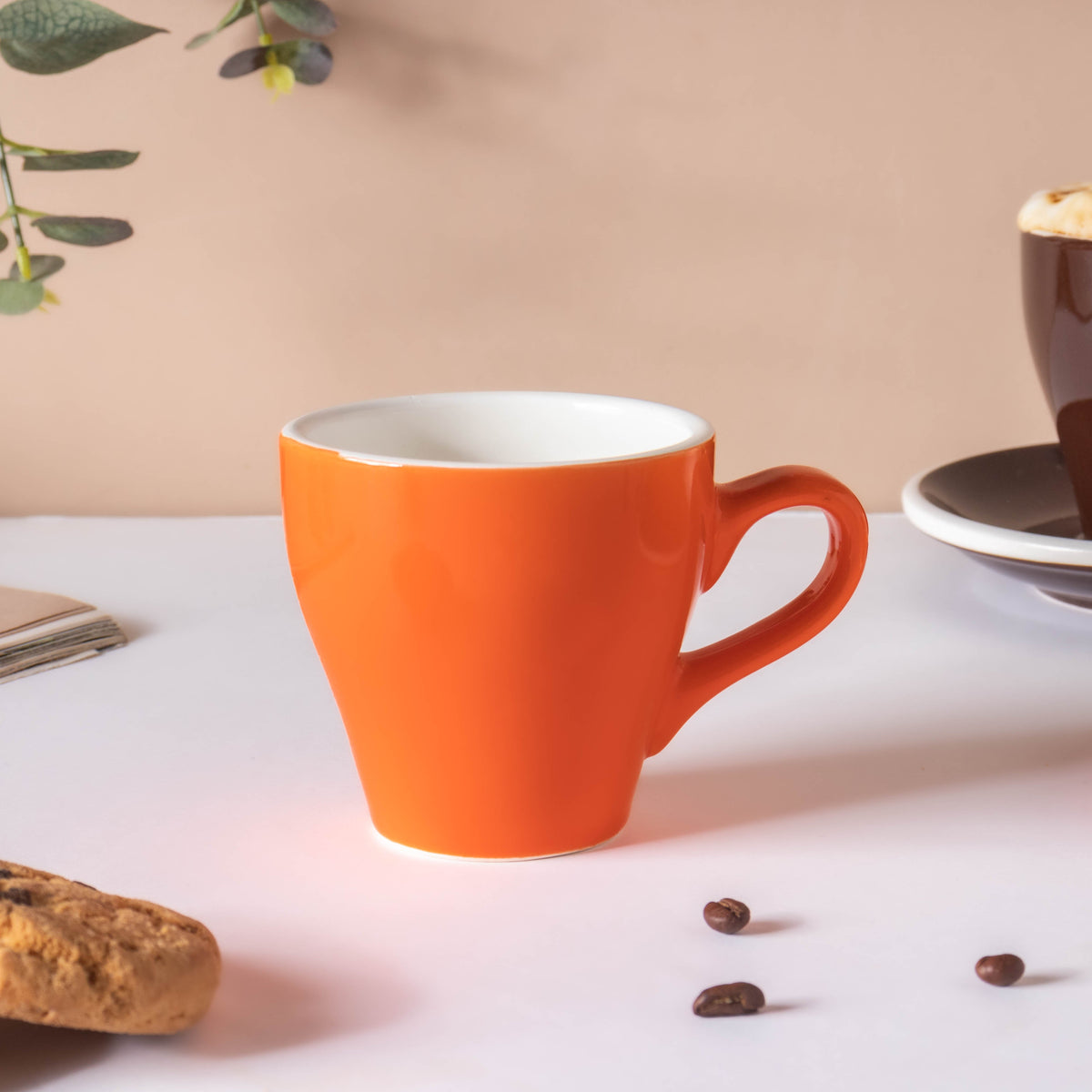 Glazed Ceramic Orange Cup Set 150 ml Nestasia