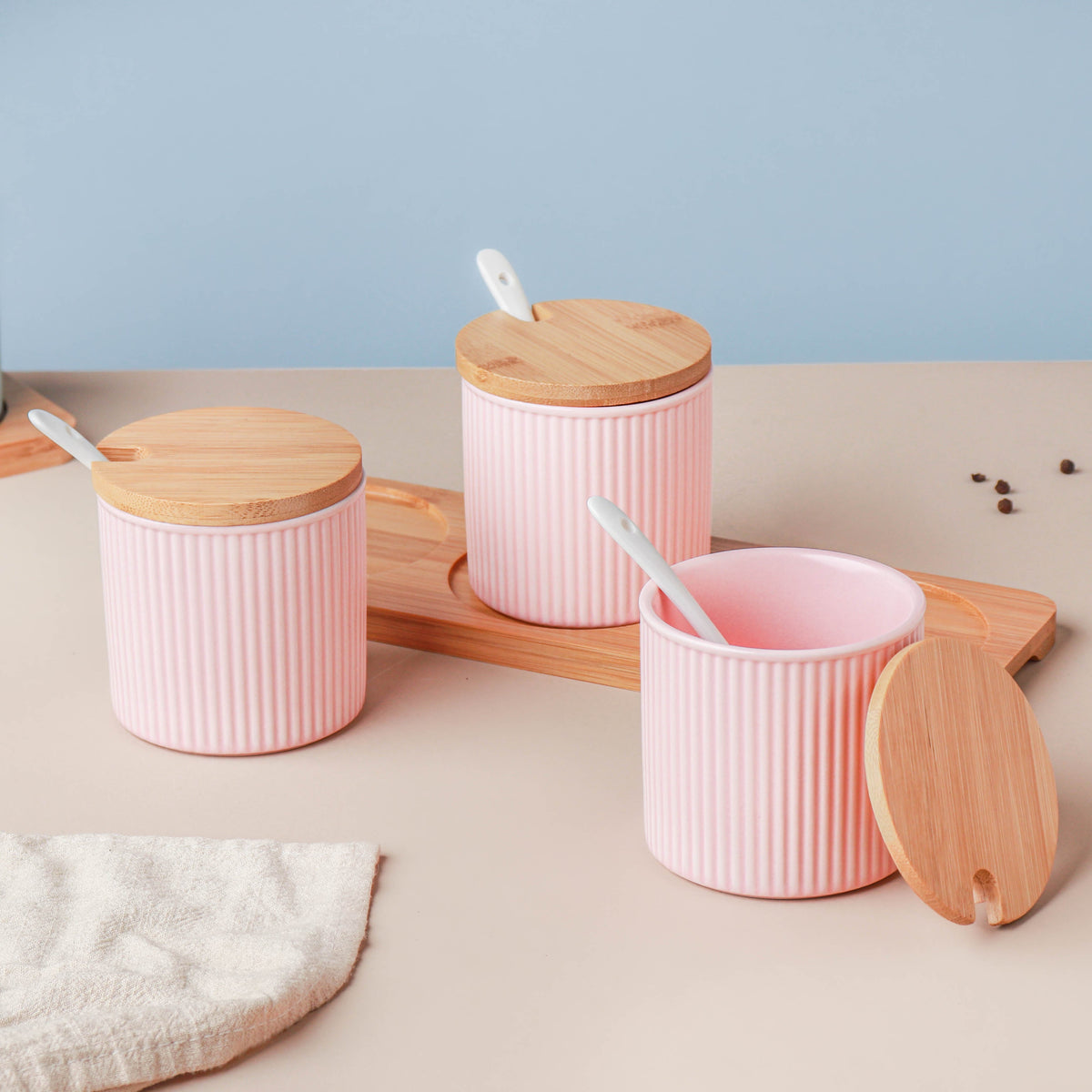 Pastel Spice Jar Set of 3 Nestasia