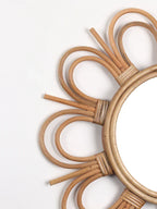 Handcrafted Rattan Wall Mirror for Rustic and Bohemian Home Decor