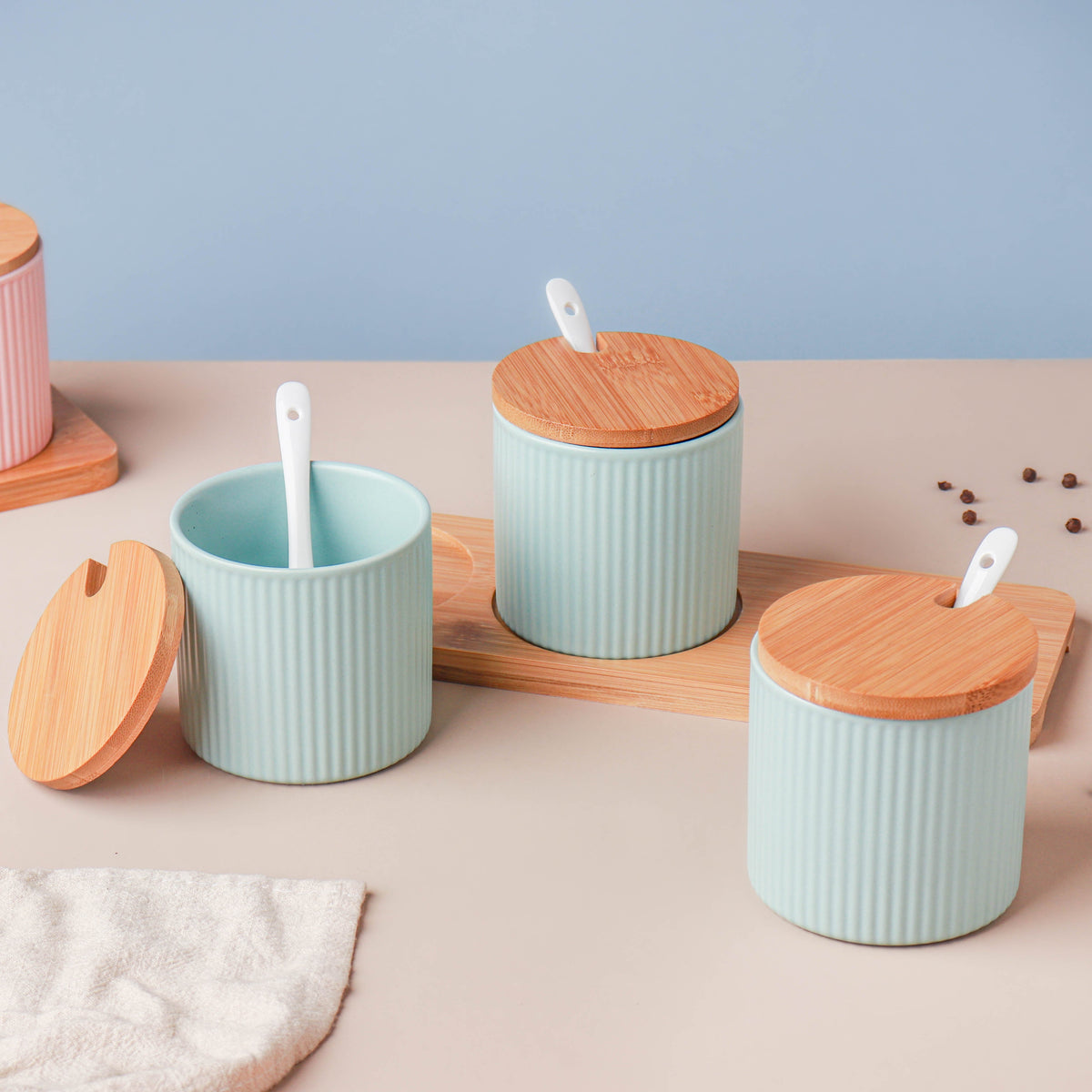 Pastel Spice Jar Set of 3 Nestasia