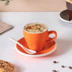 Glazed Ceramic Orange Cup Set 150 ml Nestasia