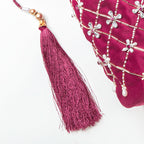 Phulvari Velvet Potli Bag Maroon Nestasia