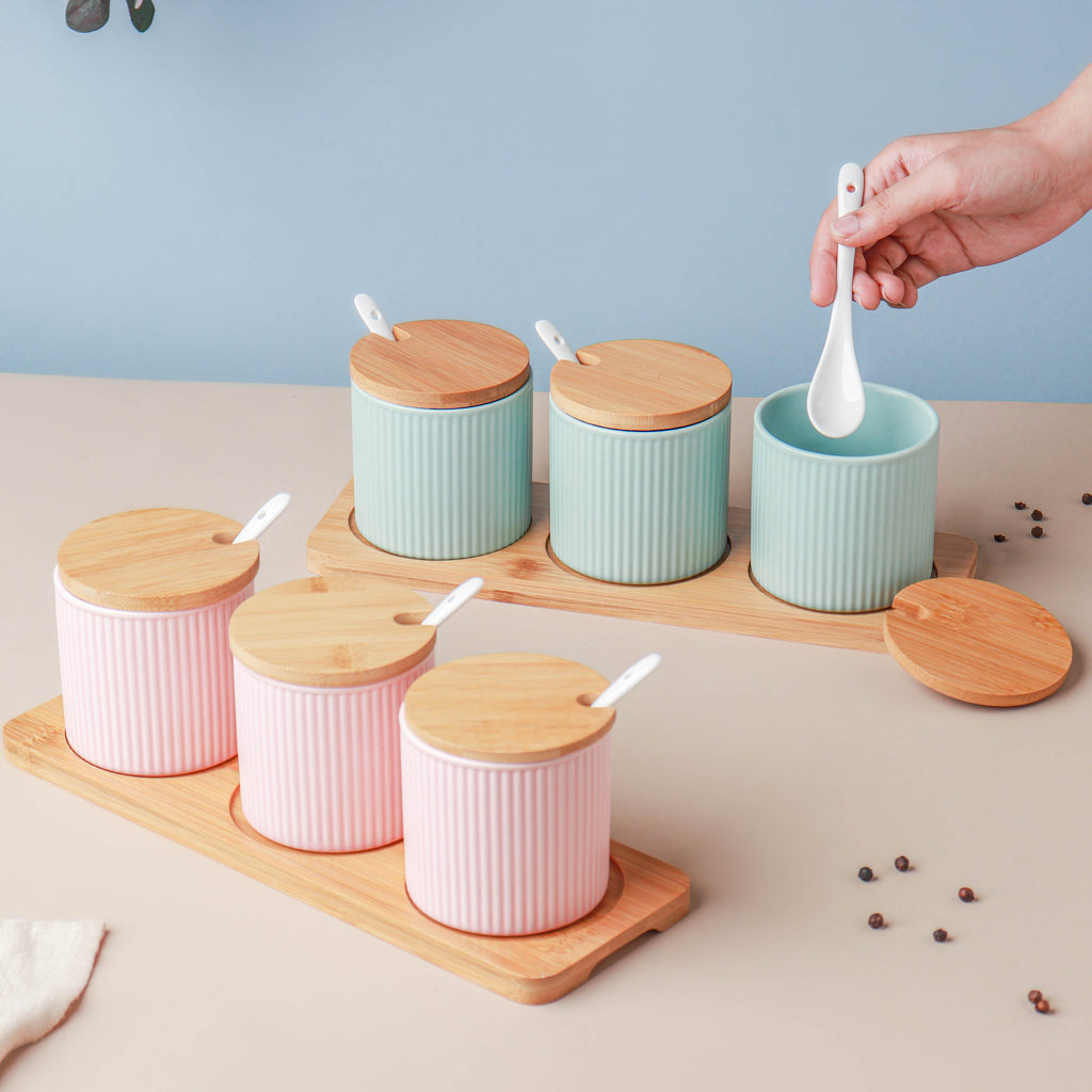 Pastel Spice Jar Set of 3 Nestasia