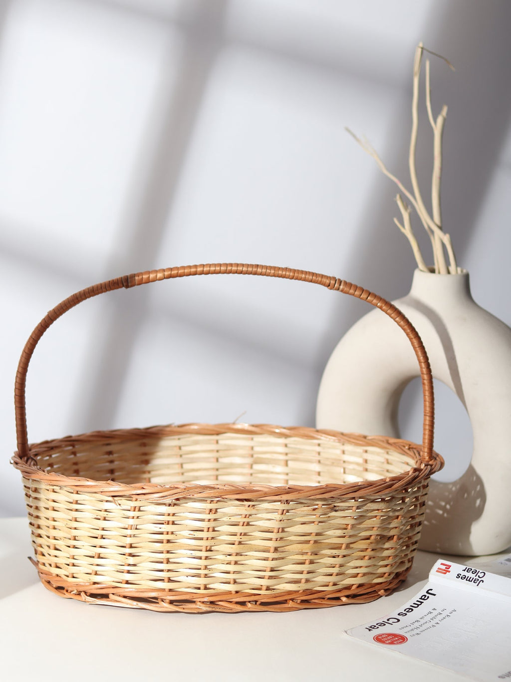 Handwoven Wicker Gift Hamper Basket for Fruits, Snacks, and Home Gifting