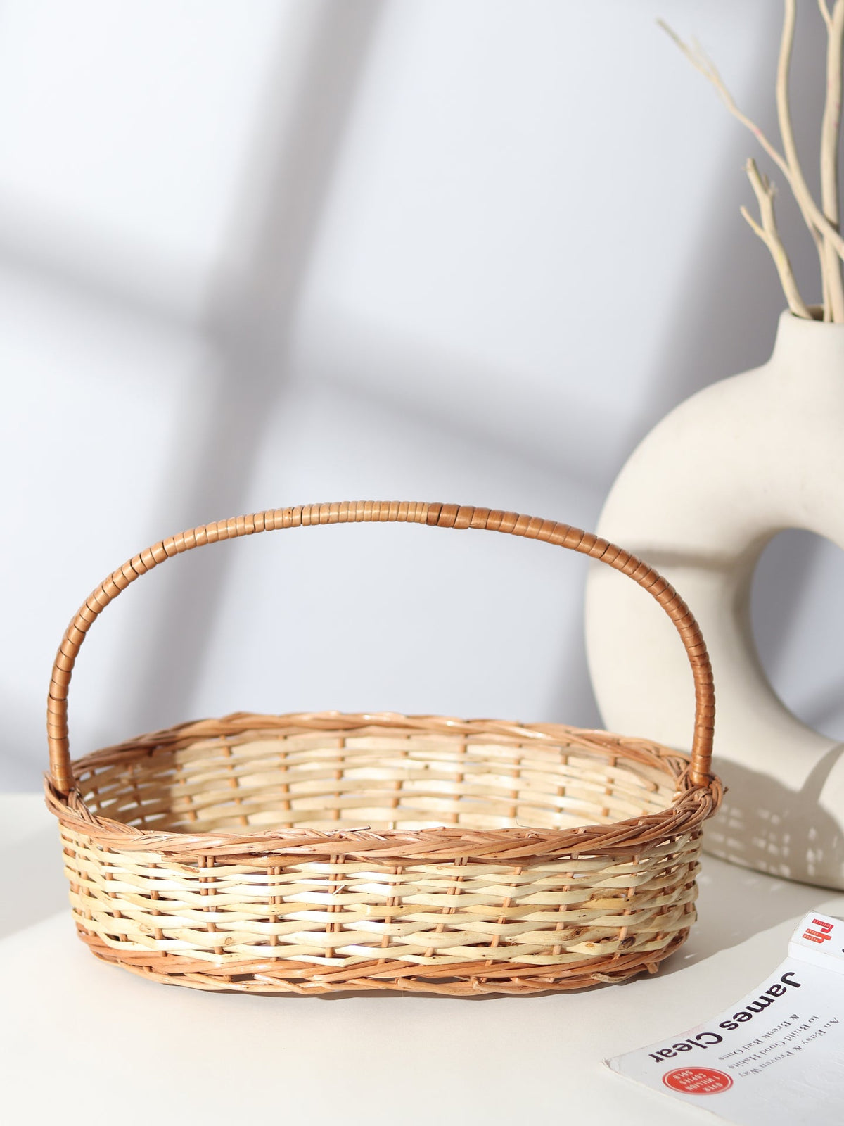 Handwoven Wicker Gift Hamper Basket for Fruits, Snacks, and Home Gifting