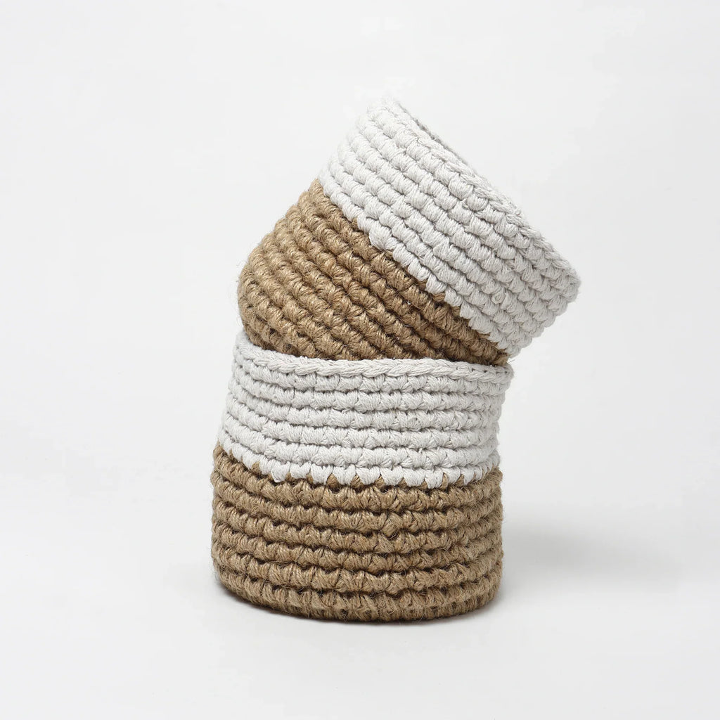 Set of 2 Versatile Jute Basket for Decor, Plants, and More