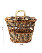 Rustic Wicker Picnic Basket with Lid for Lunch, Snacks & Beach Outings