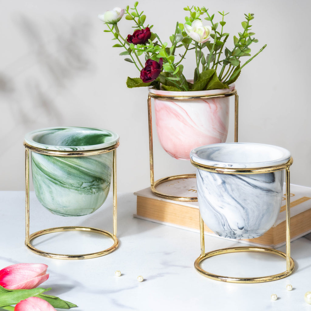 Botanica Marble Grey Planter with Stand Nestasia