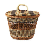 Rustic Wicker Picnic Basket with Lid for Family Meals & Travel