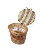Rustic Wicker Picnic Basket with Lid for Lunch, Snacks & Beach Outings