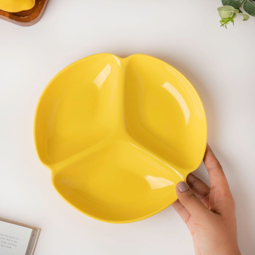 Ceramic Round Section Plate Yellow Nestasia