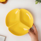 Ceramic Round Section Plate Yellow Nestasia