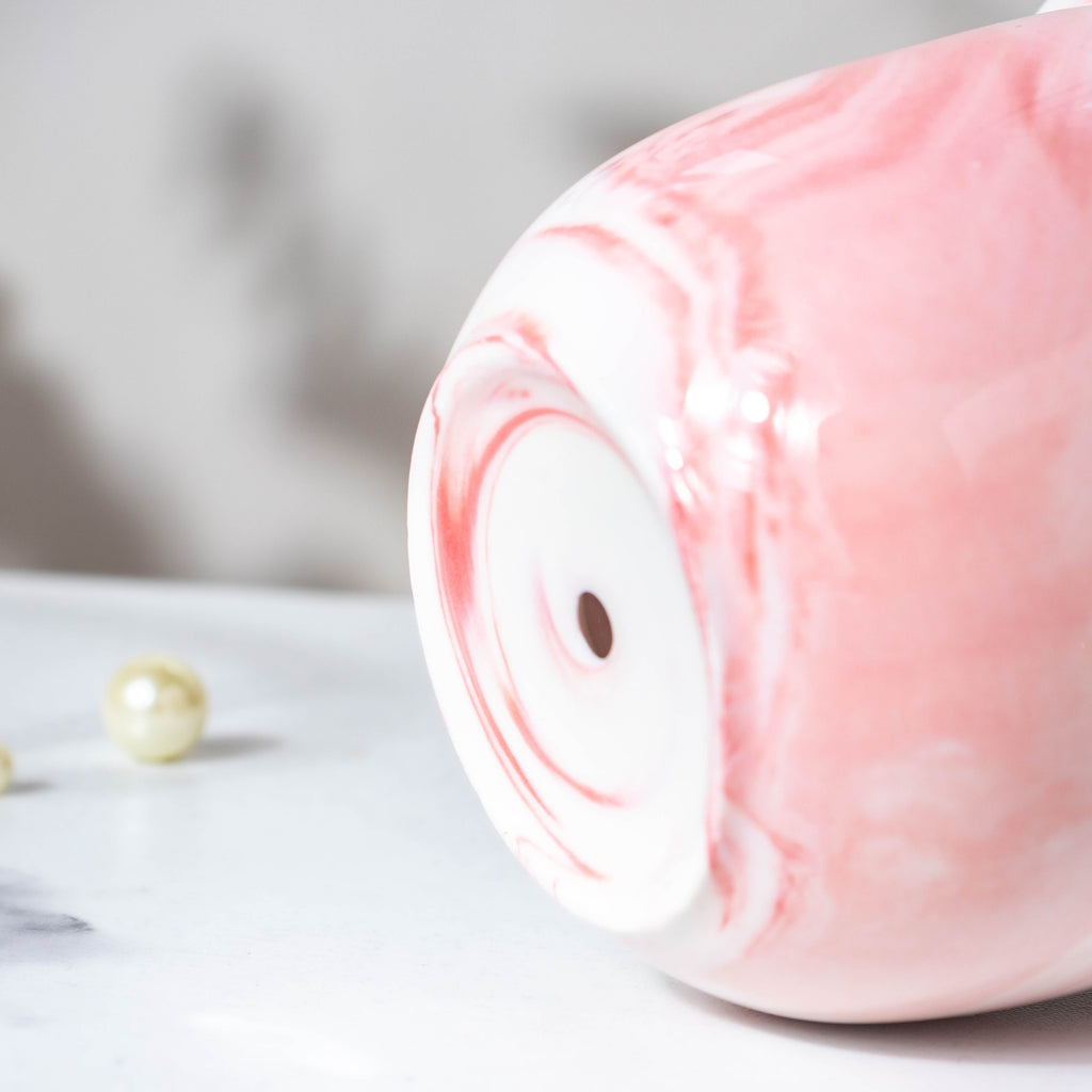 Modern Pink Ceramic Planter With Glass Stand Nestasia
