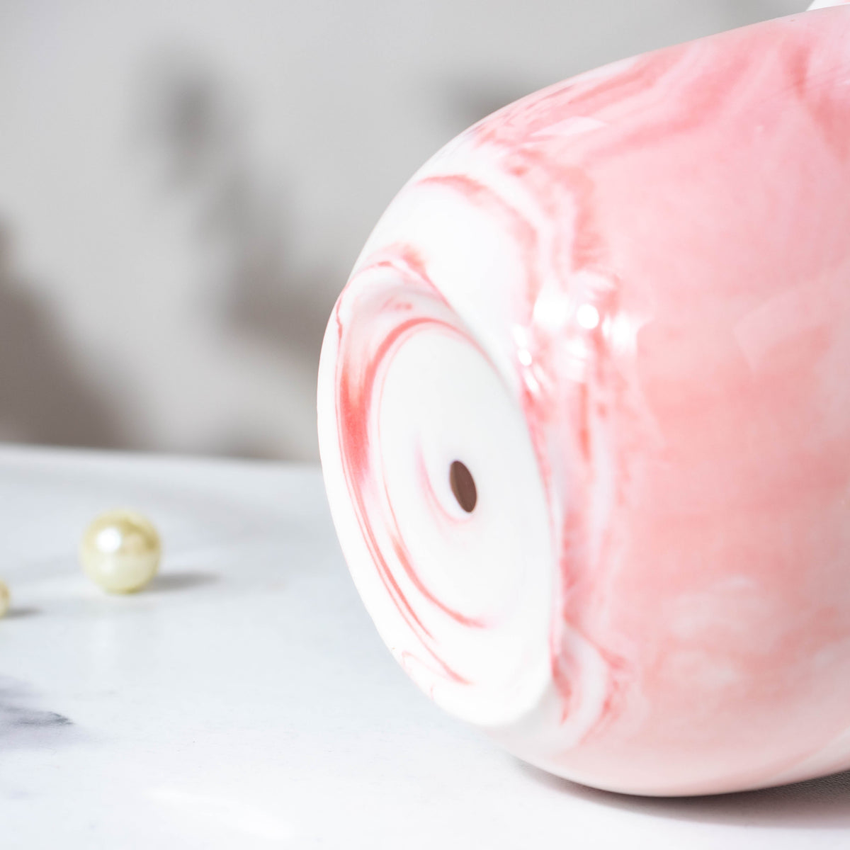 Modern Pink Ceramic Planter With Glass Stand Nestasia