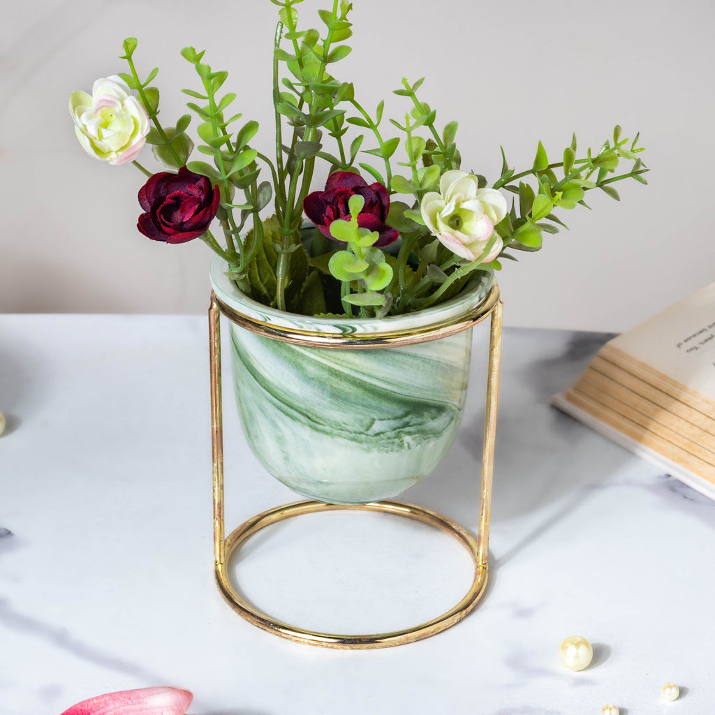 Botanica Marble Green Planter with Stand Nestasia