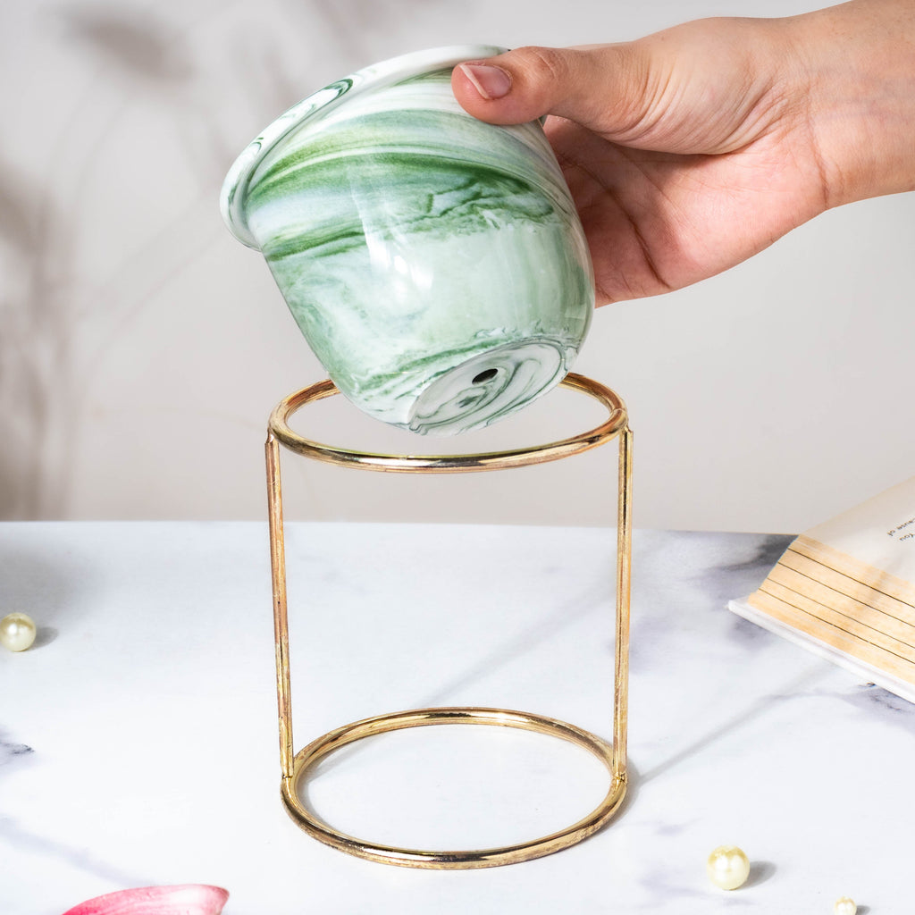 Botanica Marble Green Planter with Stand Nestasia