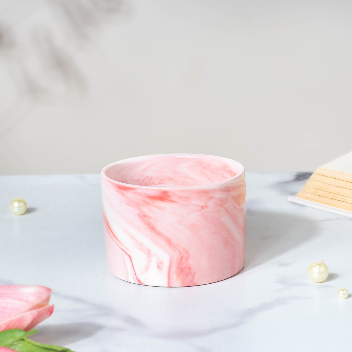 Cacti Frame Marble Ceramic Planter Pink Nestasia