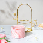Cacti Frame Marble Ceramic Planter Pink Nestasia