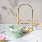 Cacti Frame Marble Ceramic Planter Green Nestasia