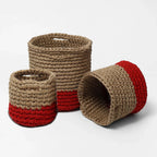 Set of 3 Jute Storage Basket for Toys, Towels, or Indoor Plants
