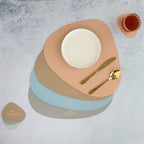 Pink Leather Dinner Mat Set of 4 Nestasia