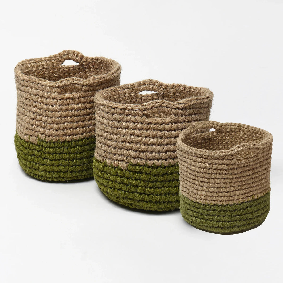 Rustic Set of 3 Jute Planter Basket for Versatile Home Use