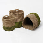 Rustic Set of 3 Jute Planter Basket for Versatile Home Use