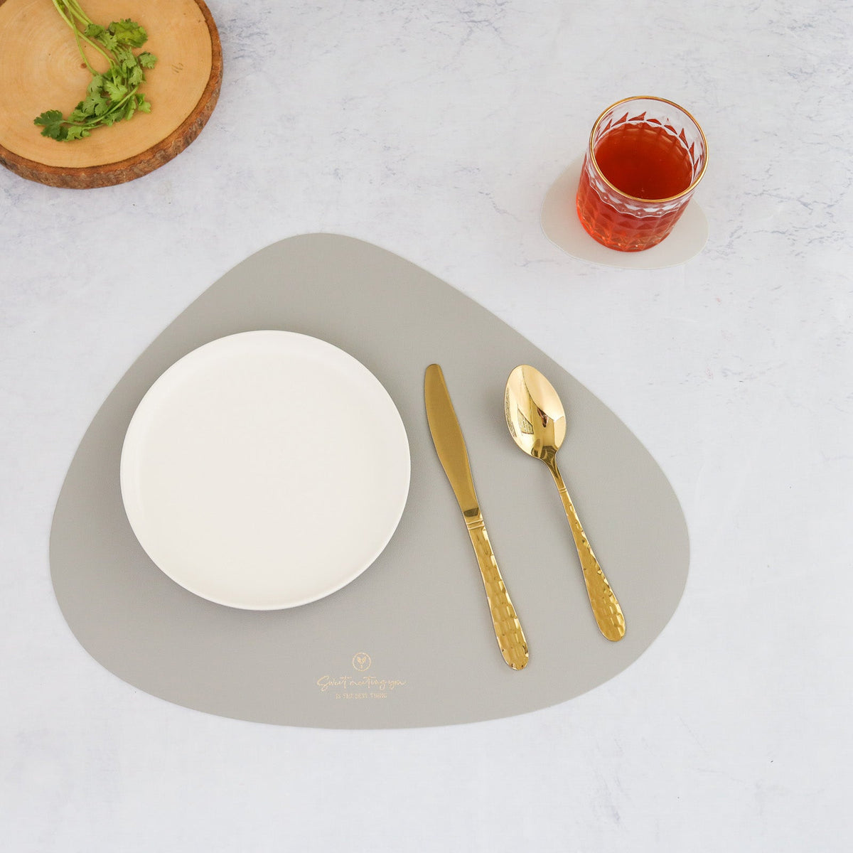 Grey Leather Dinner Mat Set of 4 Nestasia