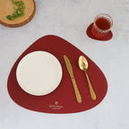 Maroon Leather Dinner Mat Set of 4 Nestasia