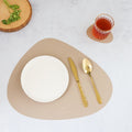 Beige Leather Dinner Mat Set of 4 Nestasia