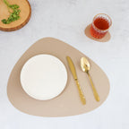 Beige Leather Dinner Mat Set of 4 Nestasia