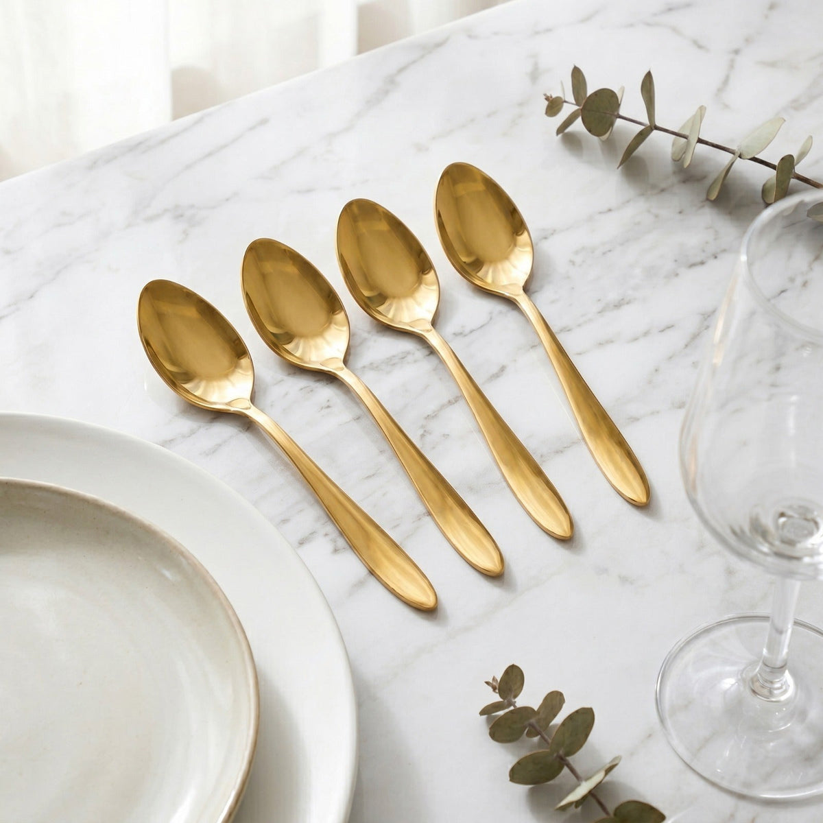 Gold PVD Coated Spoon Set Of 12 Nestasia