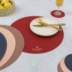 Round Placemat Brown Set of 2 Nestasia