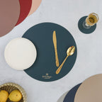 Round Placemat Dark Green Set of 2 Nestasia
