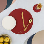 Round Placemat Maroon Set of 2 Nestasia