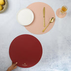 Round Placemat Maroon Set of 2 Nestasia