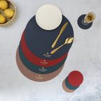 Round Placemat Dark Blue Set of 2 Nestasia