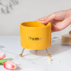 Home Ceramic Planter With Stand Yellow Nestasia