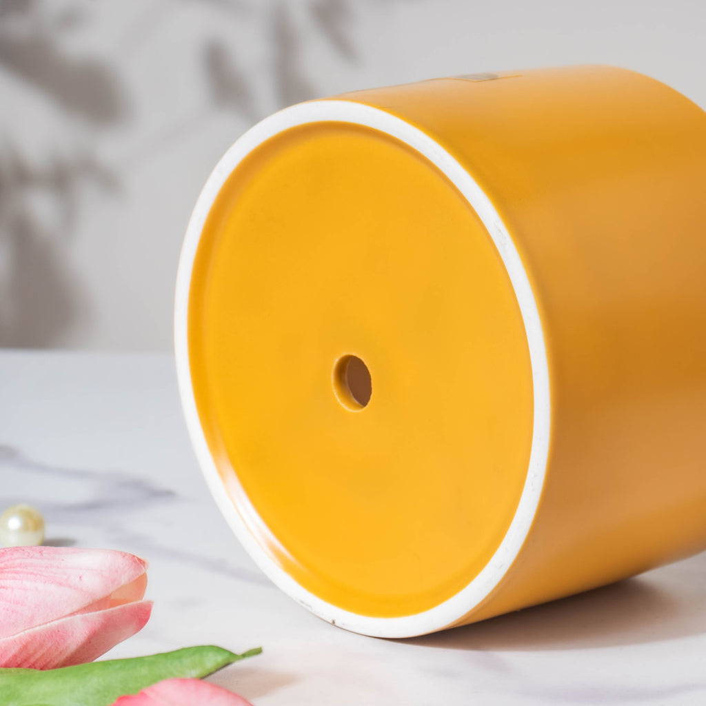 Home Ceramic Planter With Stand Yellow Nestasia