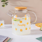 Peach Glass Teapot Large Orange Nestasia