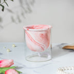 Modern Pink Ceramic Planter With Glass Stand Nestasia
