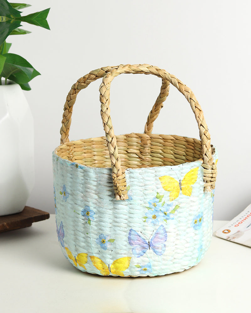 Seagrass Fruit Hamper Basket for Tabletop Display and Home Storage