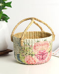 Round Seagrass Fruit Basket for Decorative Hamper and Home Storage