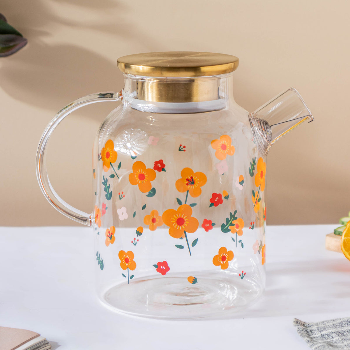Florid Glass Teapot Large Nestasia