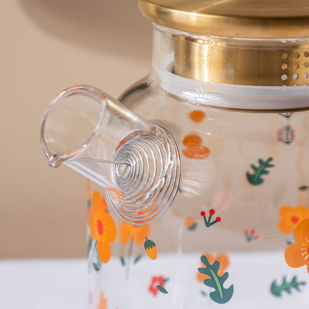 Florid Glass Teapot Large Nestasia