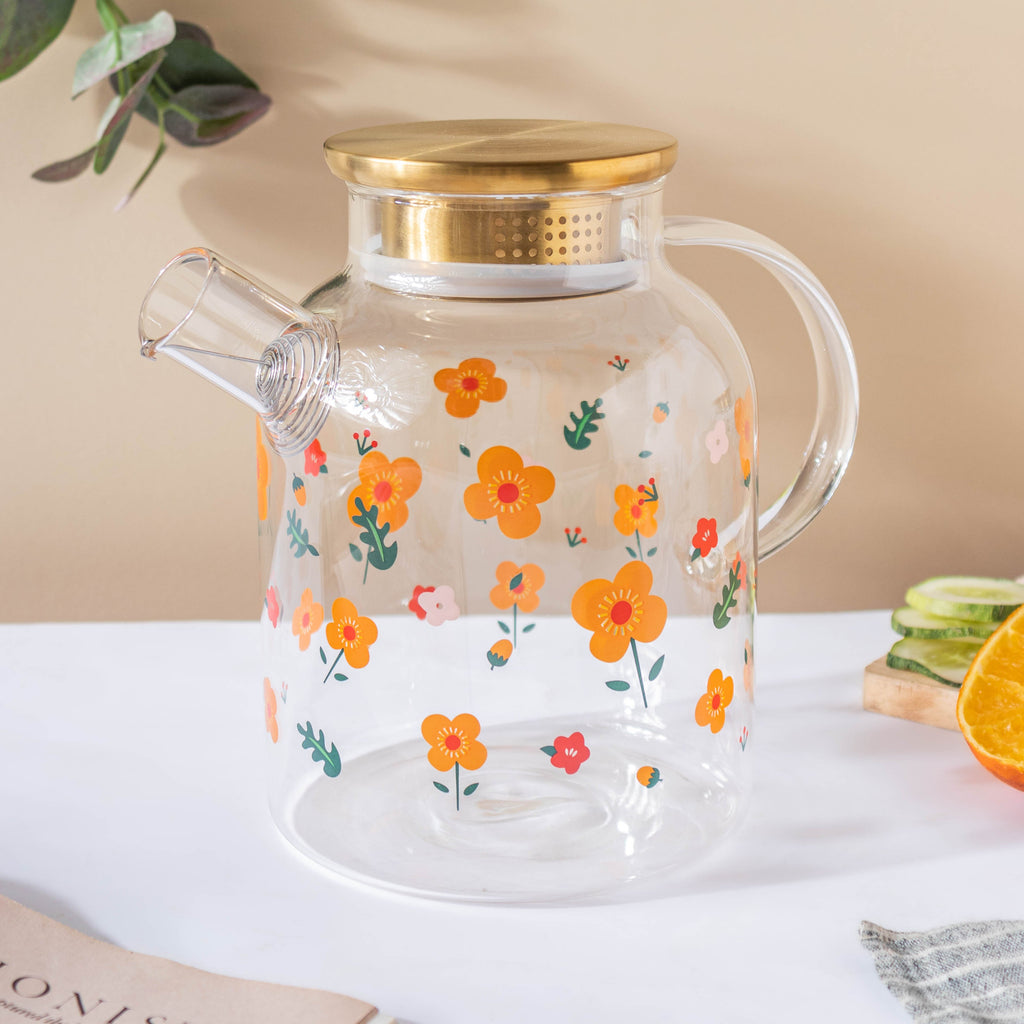 Florid Glass Teapot Large Nestasia