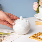 Serena White Truffle Floral Sugar Pot Small 200 ml Nestasia