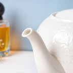 Serena White Truffle Floral Textured Teapot 1000 ml Nestasia